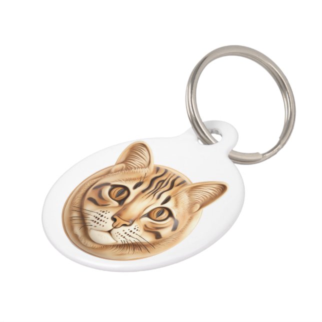 Médaillon Pour Animaux Bengale Chat 3D inspiré (Côté )