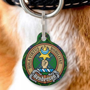 Médaillon Pour Animaux Blason de Clan Henderson sur tartan