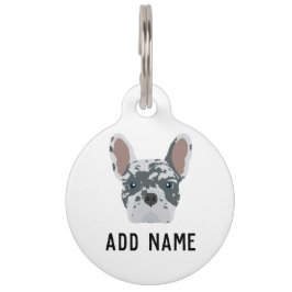 Médaillon Pour Animaux Bleu Merle French Bulldog