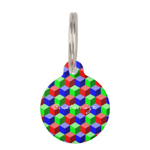 Médaillon Pour Animaux Blocs de construction colorés Thunder_Cove 3D