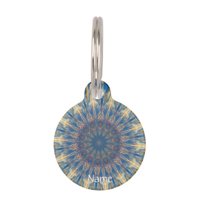Médaillon Pour Animaux Blue Chakra Kaleidoscope Thunder_Cove (Devant)