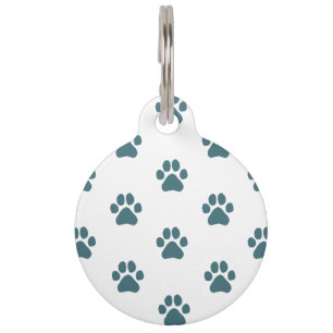 Médaillon Pour Animaux Blue Simple Chien Empreintes de pattes Empreintes 