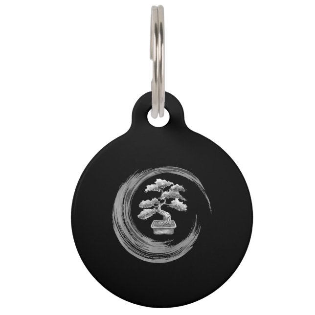Médaillon Pour Animaux bonsai arbre enso cercle bouddhiste calligraphie z (Devant)
