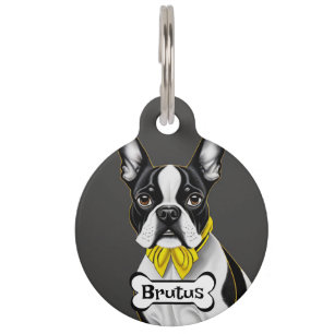 Médaillon Pour Animaux Boston Bull Terrier Personnalisé