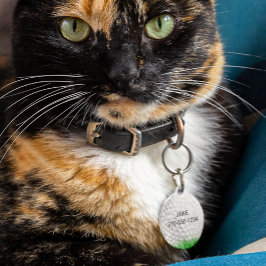 Médaillon Pour Animaux Boule de golf dans l'herbe personnalisée