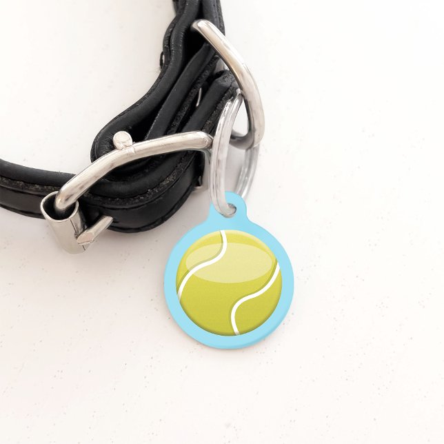 Médaillon Pour Animaux Boule De Tennis Avec Nom Et Numéro Personnalisés (Créateur téléchargé)