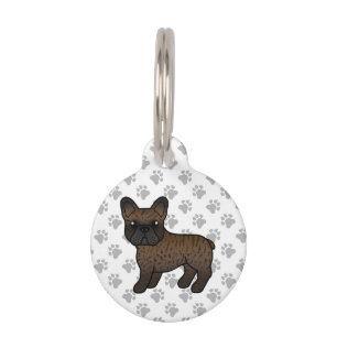 Médaillon Pour Animaux Bouledogue français bringé dessin animé Chien & In