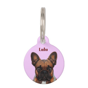 Médaillon Pour Animaux Bouledogue français Cartoon French Bulldog