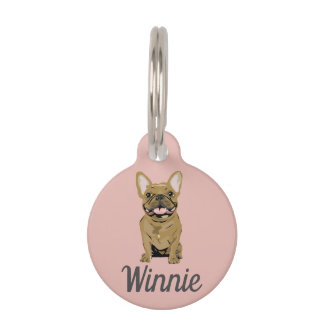 Médaillon Pour Animaux Bouledogue français fauve