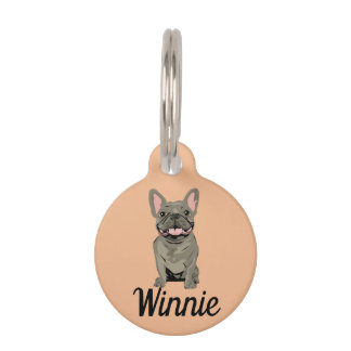 Médaillon Pour Animaux Bouledogue Français Gris