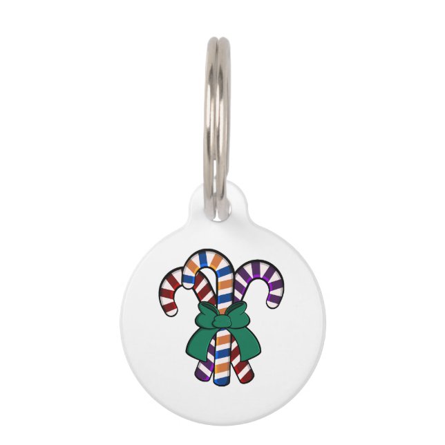 Médaillon Pour Animaux Bouquet de sucres de canne - ruban vert (Devant)