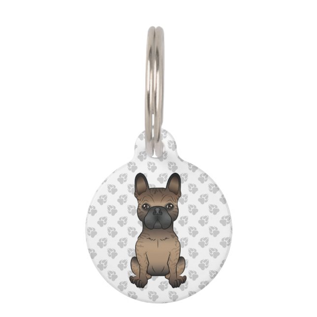 Médaillon Pour Animaux Brindle French Bulldog / Frenchie Dog & Pet's Info (Devant)