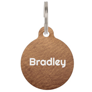 Médaillon Pour Animaux Brown en cuir Faux personnalisé