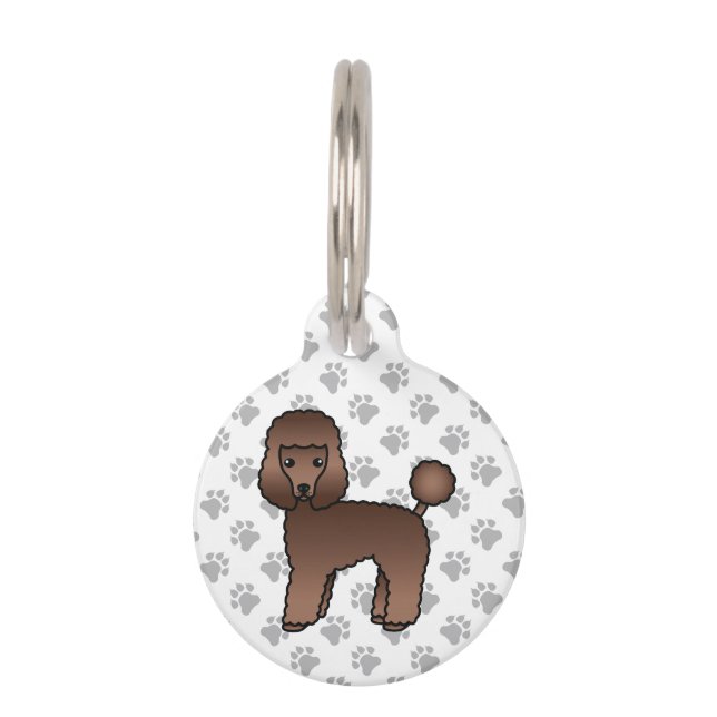 Médaillon Pour Animaux Brown Toy Poodle mignonette Cartoon Chien & Animau (Devant)