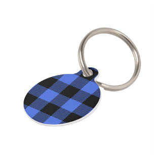 Médaillon Pour Animaux Buffalo Check Blue & Black Lumberjack Plaid Decor