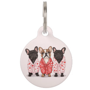 Médaillon Pour Animaux Bulldog français de la Saint-Valentin