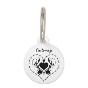 Médaillon Pour Animaux Câble Barbelé Coeur Black Spades Thunder_Cove