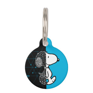 Médaillon Pour Animaux cacahuètes Conception géométrique Snoopy