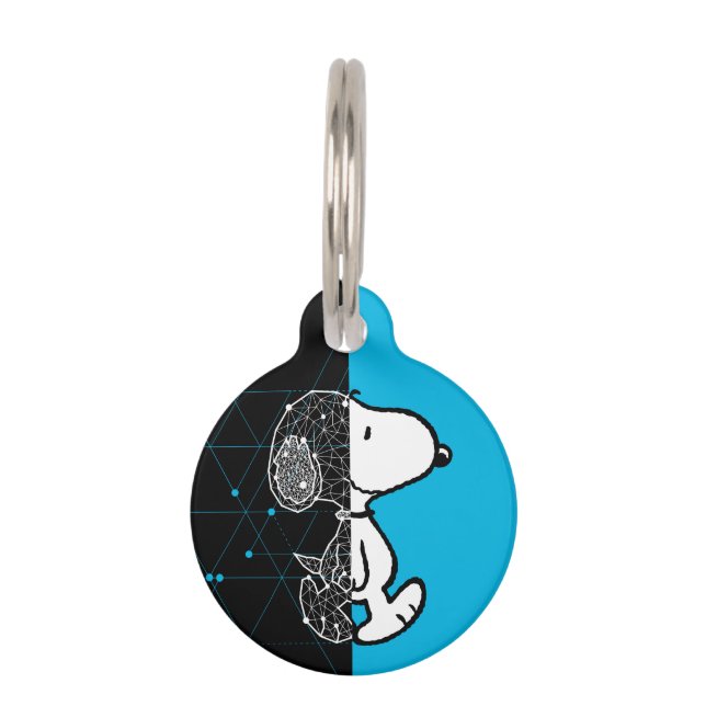 Médaillon Pour Animaux cacahuètes | Conception géométrique Snoopy (Devant)
