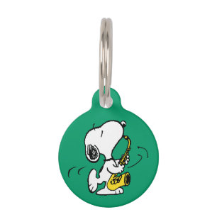 Médaillon Pour Animaux cacahuètes Lecteur Snoopy Saxophone