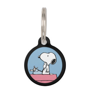 Médaillon Pour Animaux cacahuètes Snoopy à la machine à écrire