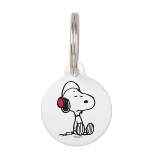 Médaillon Pour Animaux cacahuètes   Snoopy dans les casques