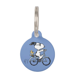 Médaillon Pour Animaux cacahuètes Vélo Snoopy & Woodstock