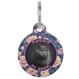 Médaillon Pour Animaux Cadeau de compagnie personnalisé élégant motif ros