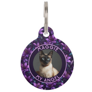 Médaillon Pour Animaux Cadeau Personnalisé de Compagnie Coloré Lys