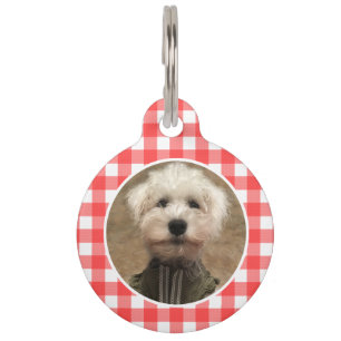 Médaillon Pour Animaux Cadre photo personnalisé Red Country Buffalo Check