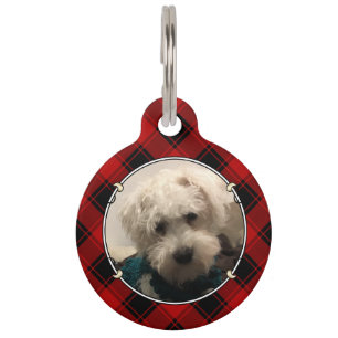 Médaillon Pour Animaux Cadres photo personnalisés en rouge et noir