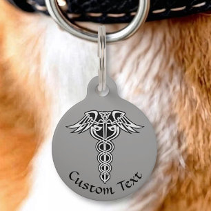 Médaillon Pour Animaux Caducée Nœud Celtique