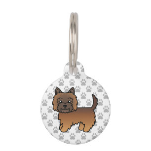 Médaillon Pour Animaux Cairn Terrier Bringé Rouge Chien Mignon & Infos su