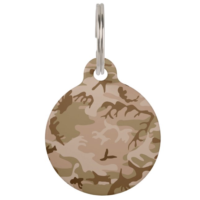Médaillon Pour Animaux Camo du désert - Camouflage Brown (Devant)