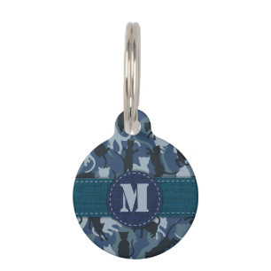 Médaillon Pour Animaux Camouflage Navy Chats