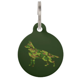 Médaillon Pour Animaux Camouflage vert armée berger allemand