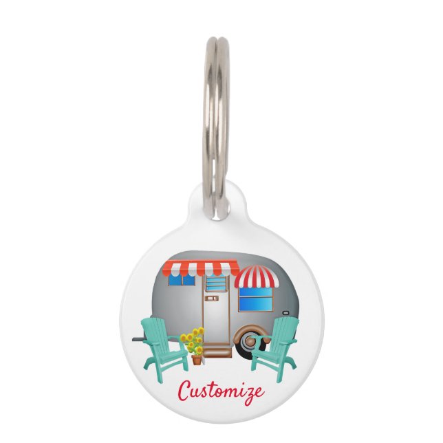 Médaillon Pour Animaux Camper Caravane Teardrop Thunder_Cove (Devant)