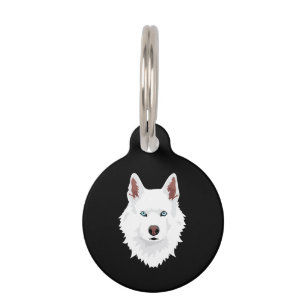 Médaillon Pour Animaux Canine blanche à Husky en Sibérie - Chien blanc 