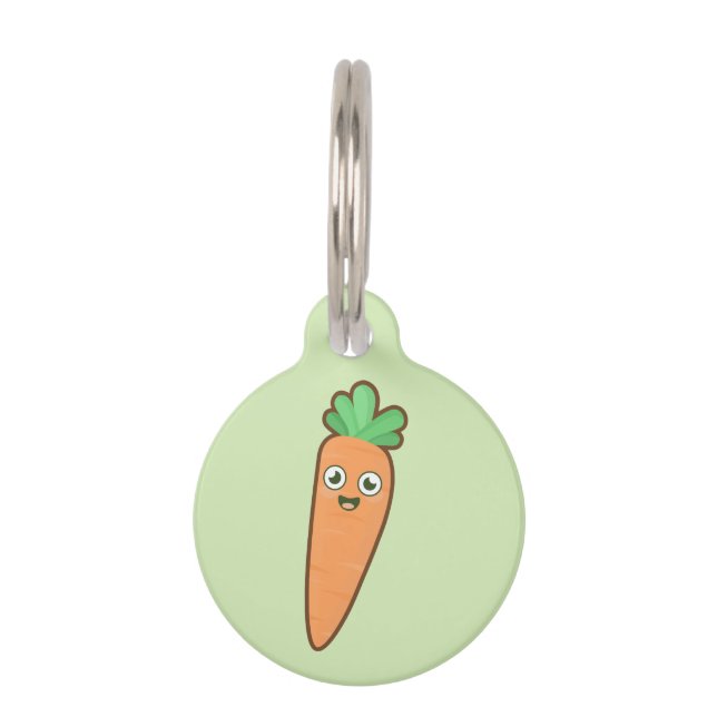 Médaillon Pour Animaux Carotte de Kawaii (Devant)