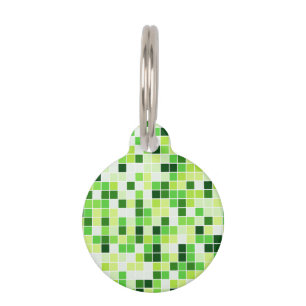Médaillon Pour Animaux Carreaux de Piscine, Carreaux de Mosaïque Verts, M