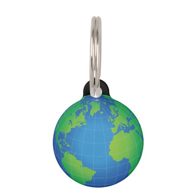 Médaillon Pour Animaux Carte du monde (Devant)