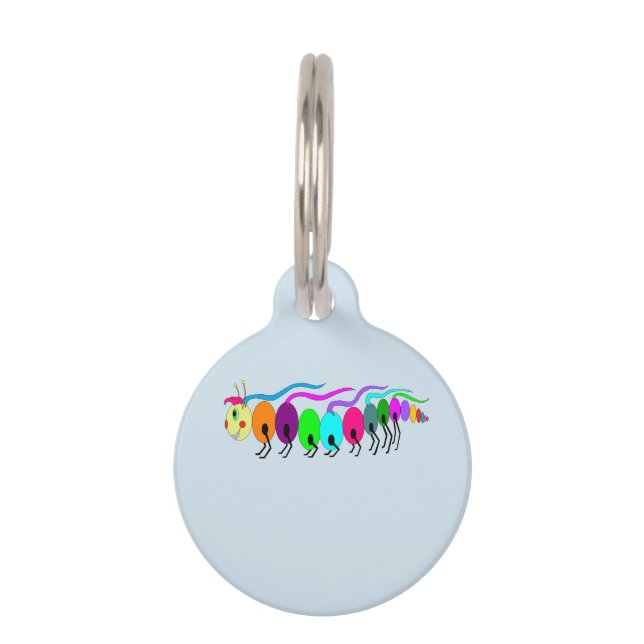 Médaillon Pour Animaux Caterpillar colorée (Devant)