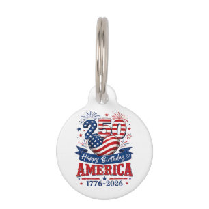 Médaillon Pour Animaux Célébration patriotique d'anniversaire America 250