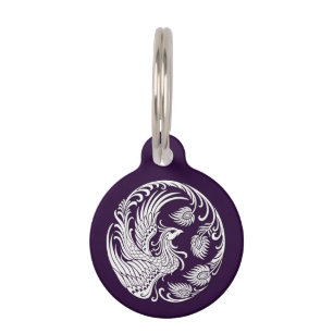 Médaillon Pour Animaux Cercle blanc traditionnel de Phoenix sur le
