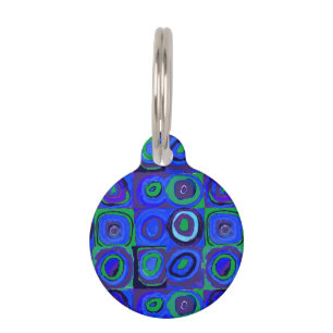 Médaillon Pour Animaux Cercle Carré Kandinsky Farbstudie Blue Quadrate
