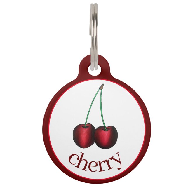 Médaillon Pour Animaux Cerises Mûres Cerise Rouge Été Fruit Imprimé (Devant)
