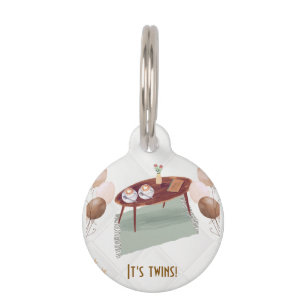 Médaillon Pour Animaux C'est Twins Coffee Baby shower à thème