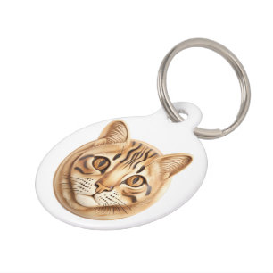 Médaillon Pour Animaux Chat Bengal 3D Inspiré