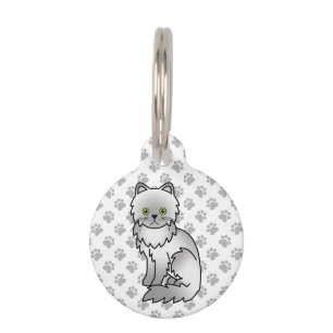 Médaillon Pour Animaux Chat de dessin animé persan gris chinchilla et inf