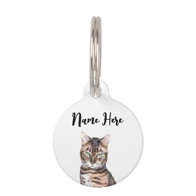 Médaillon Pour Animaux Chat drôle du Bengale (Devant)